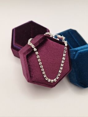 Swarovski Crystal Tennis Bracelet Silver Dainty Minimal Bracelet Elegant Jewelry